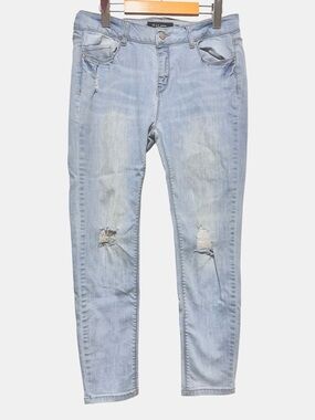 WAX JEAN Distressed Light Wash Skinny Grunge Y2K Streetwear Denim